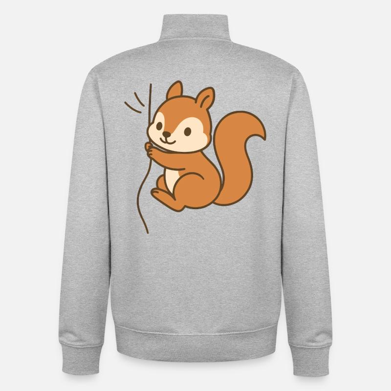 Eingekuschelt Eichhörnchen - Unisex Organic Zip Sweatshirt von Stanley/Stella - Grau meliert