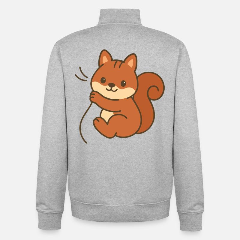 Kuschel-Eichhörnchen - Unisex Organic Zip Sweatshirt von Stanley/Stella - Grau meliert