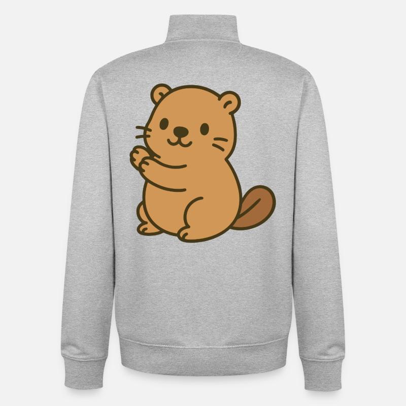 Mignon bébé castor - Sweat zippé unisexe en coton bio Stanley/Stella - gris chiné