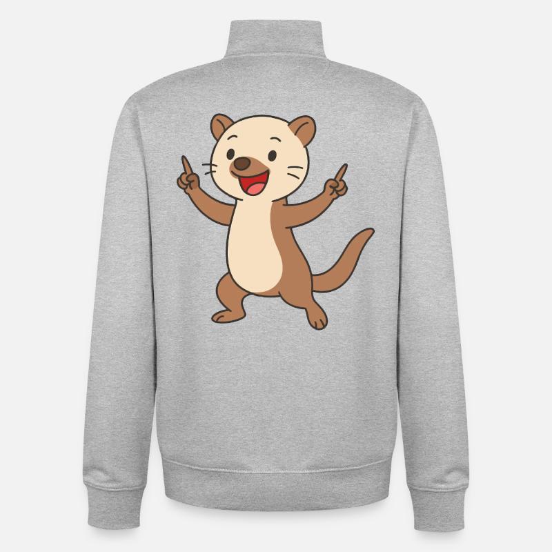 Tanzender Marderzwerg - Unisex Organic Zip Sweatshirt von Stanley/Stella - Grau meliert