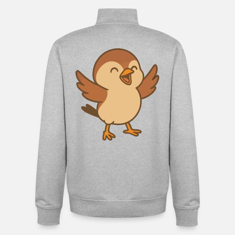 Kleiner Glücksspatz - Unisex Organic Zip Sweatshirt von Stanley/Stella - Grau meliert