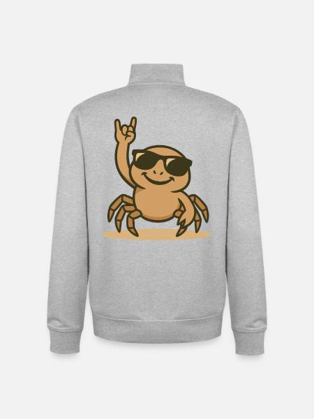 Crabby Rock Vibes - Unisex Organic Zip Sweatshirt by Stanley/Stella - heather grey