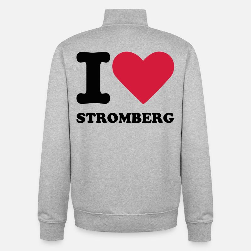 Stromberg Mit Spruch I Love Stromberg - Unisex Organic Zip Sweatshirt von Stanley/Stella - Grau meliert