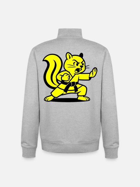 Karate Squirrels! - Unisex Organic Zip Sweatshirt by Stanley/Stella - heather grey