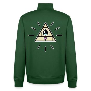 Illuminati Kawaii - Unisex Organic Zip Sweatshirt von Stanley/Stella - Flaschengrün - Hinten - AI Model Male 185 dark (185cm)