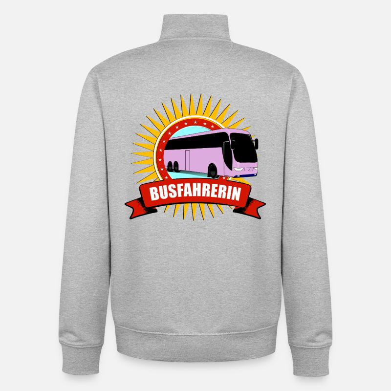 Busfahrerin Silhouette Muster - Unisex Organic Zip Sweatshirt von Stanley/Stella - Grau meliert