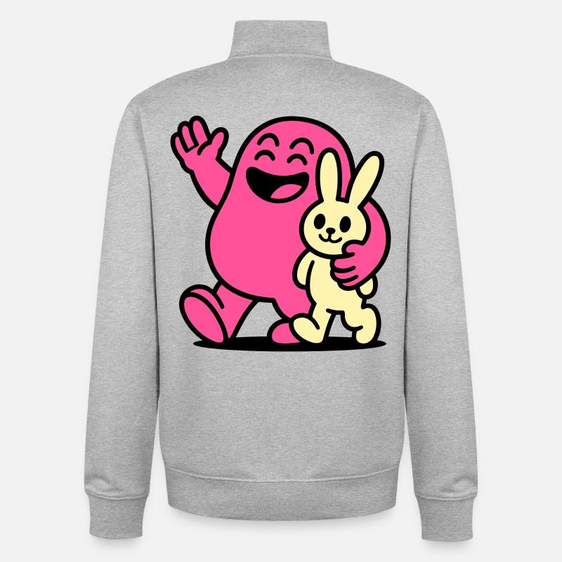 Happy Friends! - Unisex Organic Zip Sweatshirt von Stanley/Stella - Grau meliert