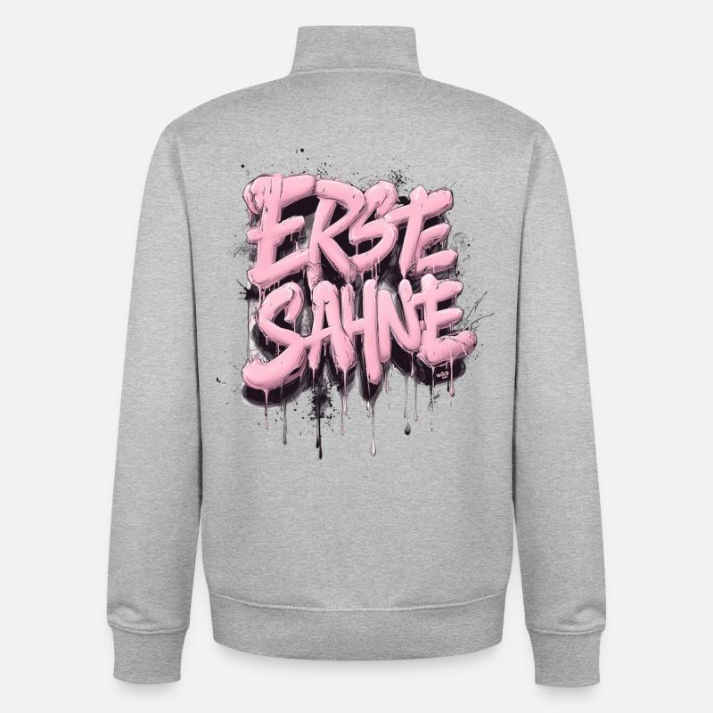 First class! - Unisex Organic Zip Sweatshirt by Stanley/Stella - heather grey