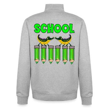 SCHULE BLEISTIFT KINDER ALLIGATOREN - Unisex Organic Zip Sweatshirt von Stanley/Stella - Grau meliert - Hinten - AI Model Male 185 light (185cm)