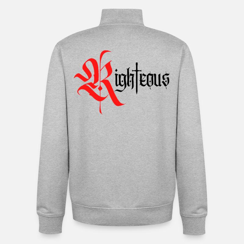 Conception gothique vertueuse avec épée - Sweat zippé unisexe en coton bio Stanley/Stella - gris chiné