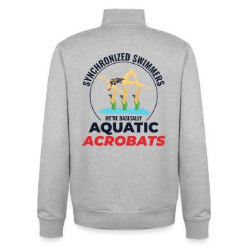 Humour sur la natation synchronisée des acrobates aquatiques - Sweat zippé unisexe en coton bio Stanley/Stella - gris chiné - Dos - AI Model Male 185 light (185cm)