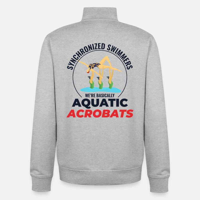 Wasserakrobaten Synchronschwimmen Humor - Unisex Organic Zip Sweatshirt von Stanley/Stella - Grau meliert