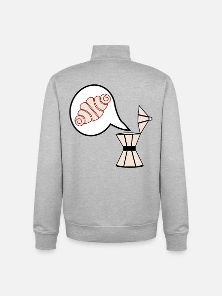 ESPRESSO COFFEE FRANZBRÖTCHEN - Unisex Organic Zip Sweatshirt by Stanley/Stella - heather grey