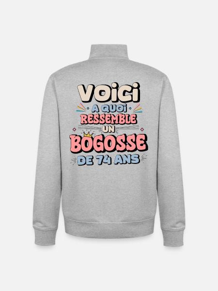 Funny birthday message for children - Unisex Organic Zip Sweatshirt by Stanley/Stella - heather grey