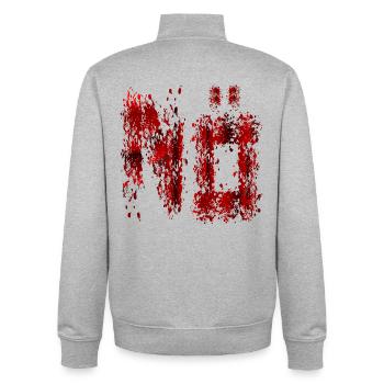 HALLOWEEN BLUTFLECKEN BLUT NEIN - Unisex Organic Zip Sweatshirt von Stanley/Stella - Grau meliert - Hinten - AI Model Male 185 light (185cm)
