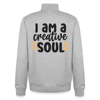 Creative Soul Inspirierendes Zitat - Unisex Organic Zip Sweatshirt von Stanley/Stella - Grau meliert - Hinten - AI Model Male 185 light (185cm)