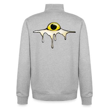 Fried Eye – Sunny Side Creepy - Unisex Organic Zip Sweatshirt von Stanley/Stella - Grau meliert - Hinten - AI Model Male 185 light (185cm)
