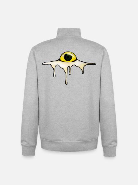 Fried Eye – Sunny Side Creepy - Unisex Organic Zip Sweatshirt by Stanley/Stella - heather grey