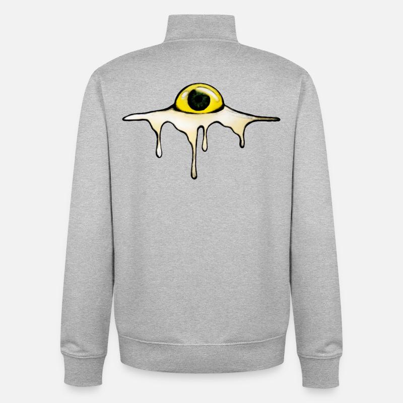 Fried Eye – Sunny Side Creepy - Sweat zippé unisexe en coton bio Stanley/Stella - gris chiné