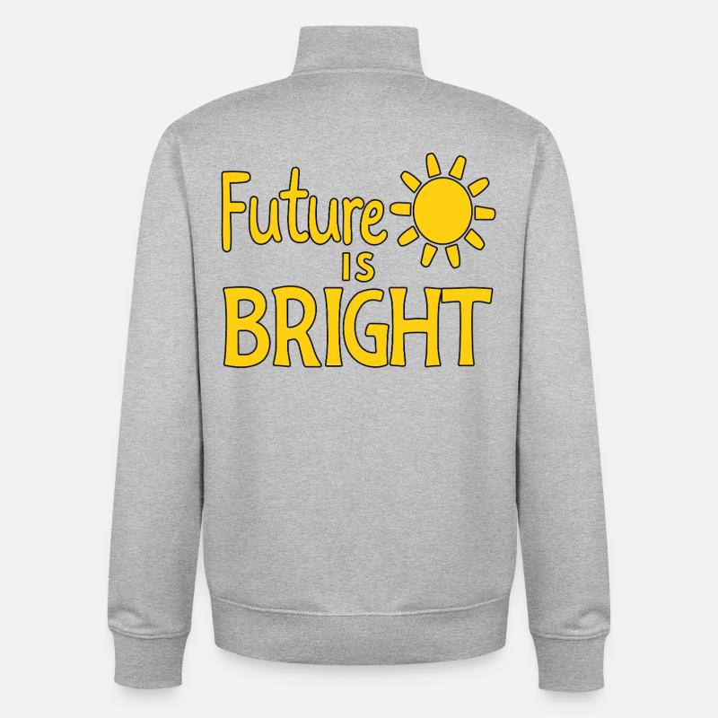 Future Is Bright - Sonne  - Unisex Organic Zip Sweatshirt von Stanley/Stella - Grau meliert