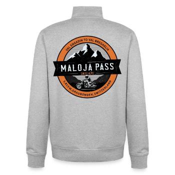 maloja pass , Switzerland - Unisex Organic Zip Sweatshirt by Stanley/Stella - heather grey - Back - AI Model Male 185 light (185cm)