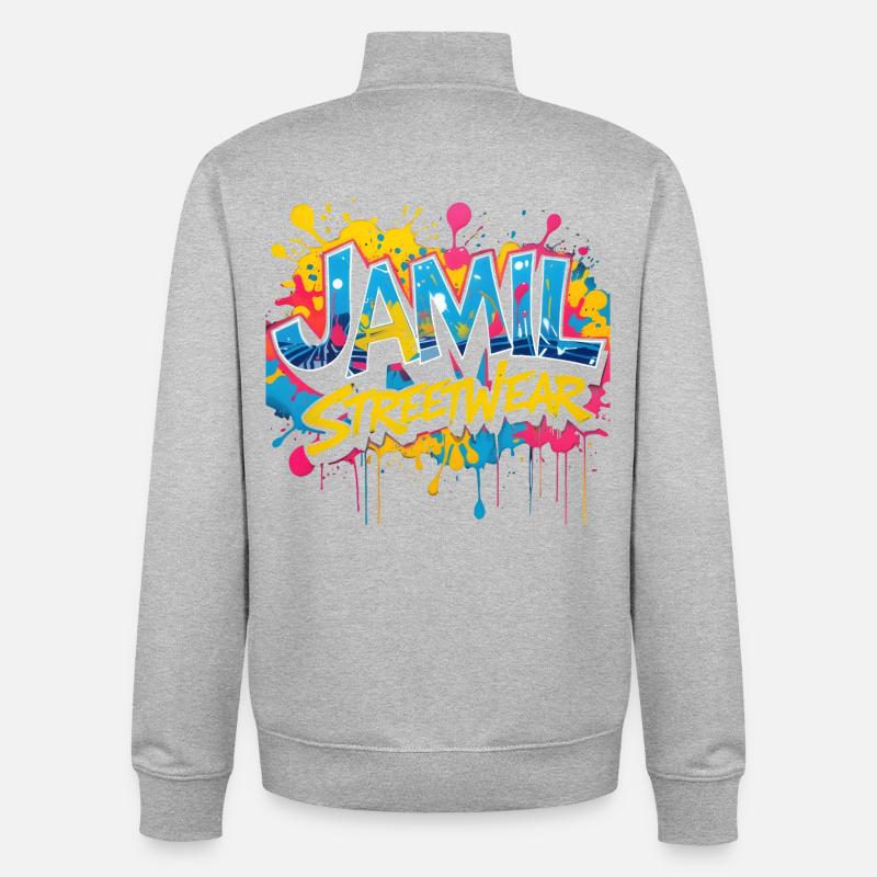 Graffiti Style Streetwear - Sweat zippé unisexe en coton bio Stanley/Stella - gris chiné