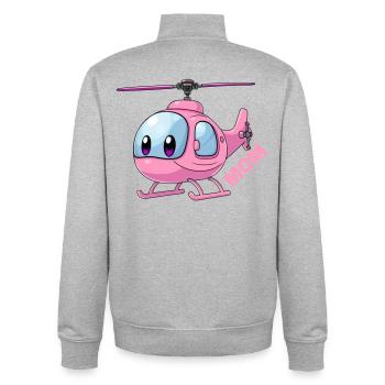 Helicopter Mother - Unisex Organic Zip Sweatshirt by Stanley/Stella - heather grey - Back - AI Model Male 185 light (185cm)