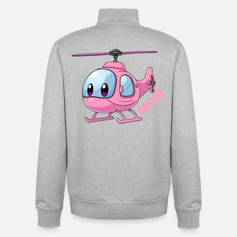 Mère hélicoptère - Sweat zippé unisexe en coton bio Stanley/Stella - gris chiné