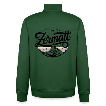 Zermatt - Souvenir Design - Unisex Organic Zip Sweatshirt by Stanley/Stella - bottle green - Back - AI Model Male 185 dark (185cm)