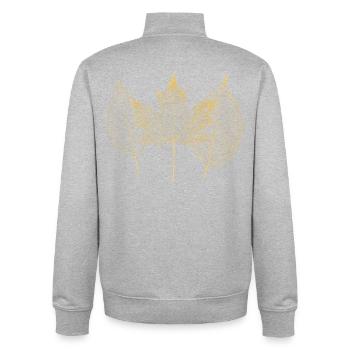 Goldene Herbstblätter Muster - Unisex Organic Zip Sweatshirt von Stanley/Stella - Grau meliert - Hinten - AI Model Male 185 light (185cm)