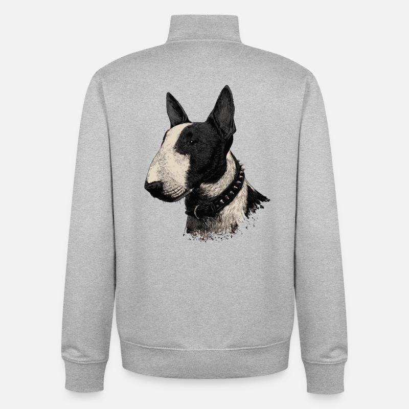 Bull Terrier - Sweat zippé unisexe en coton bio Stanley/Stella - gris chiné