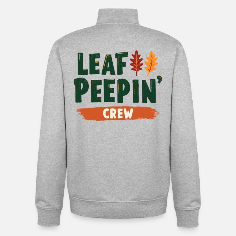 Citation de Leaf Peeping Crew - Sweat zippé unisexe en coton bio Stanley/Stella - gris chiné