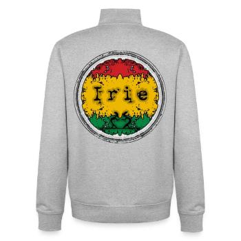 Reggae Irie - Sweat zippé unisexe en coton bio Stanley/Stella - gris chiné - Dos - AI Model Male 185 light (185cm)