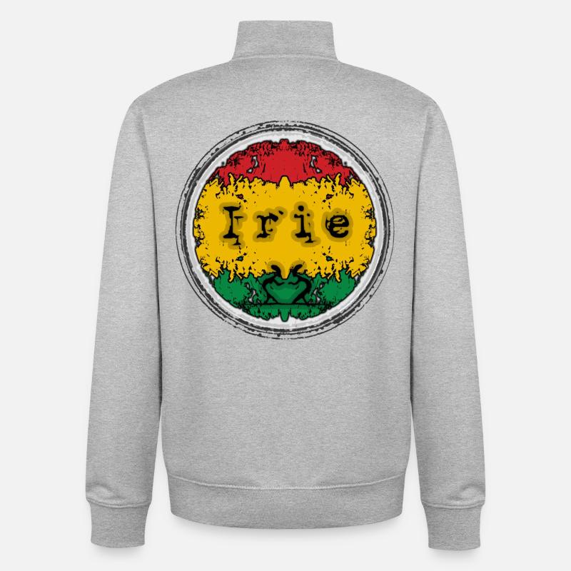 Reggae Irie - Sweat zippé unisexe en coton bio Stanley/Stella - gris chiné