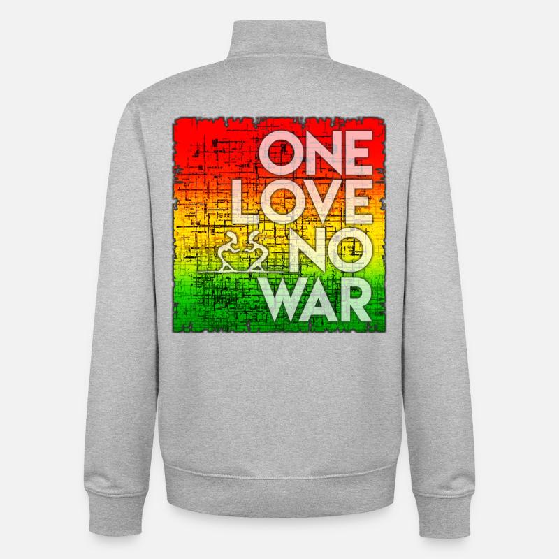 Peace statement in rainbow design - Unisex Organic Zip Sweatshirt by Stanley/Stella - heather grey