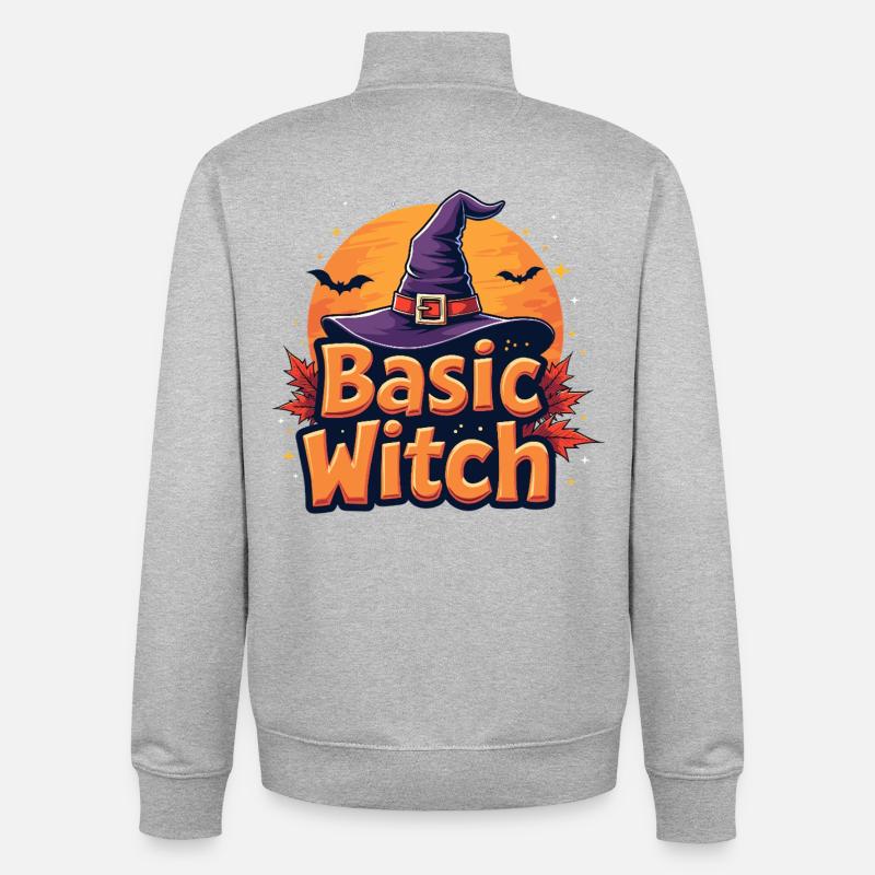 Basic Witch Halloween-Spruch - Unisex Organic Zip Sweatshirt von Stanley/Stella - Grau meliert