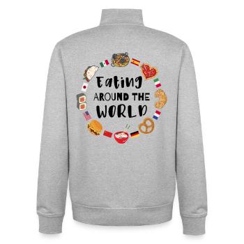 Food around the world - Unisex Organic Zip Sweatshirt by Stanley/Stella - heather grey - Back - AI Model Male 185 light (185cm)