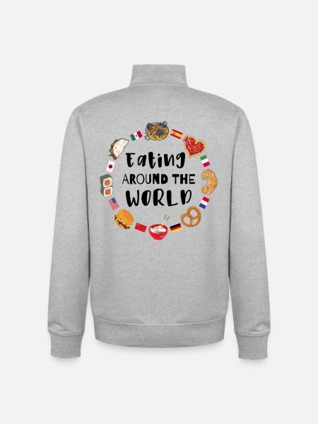 Food around the world - Unisex Organic Zip Sweatshirt by Stanley/Stella - heather grey