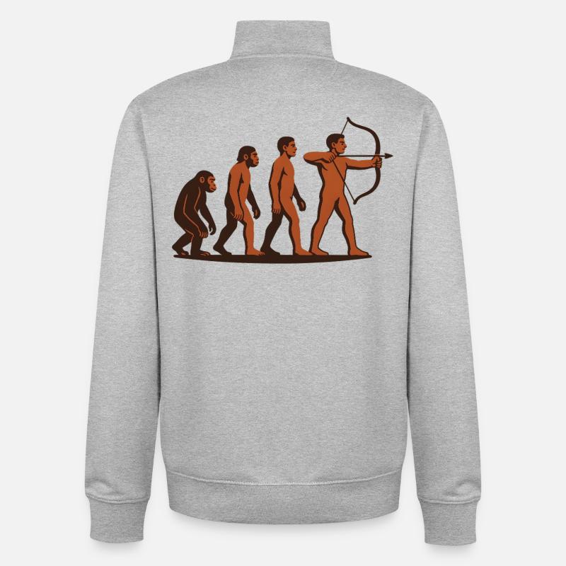 Evolution Bogenschießen Bogen Ziel Bogenschütze - Unisex Organic Zip Sweatshirt von Stanley/Stella - Grau meliert