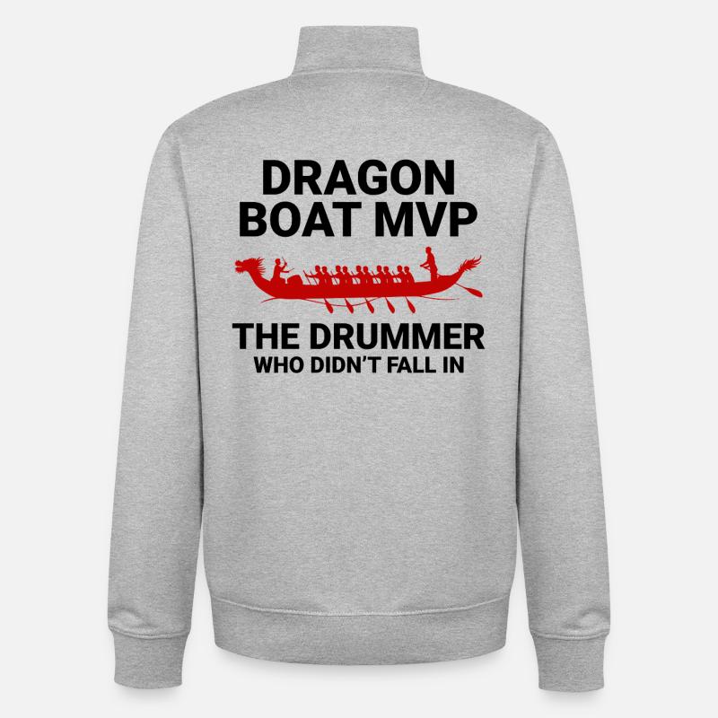 Drachenboot-Trommler - Unisex Organic Zip Sweatshirt von Stanley/Stella - Grau meliert