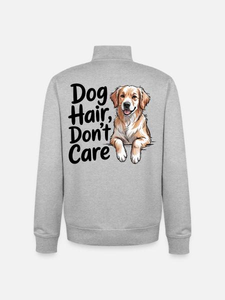 Dog Hair Don't Care - Unisex Organic Zip Sweatshirt by Stanley/Stella - heather grey