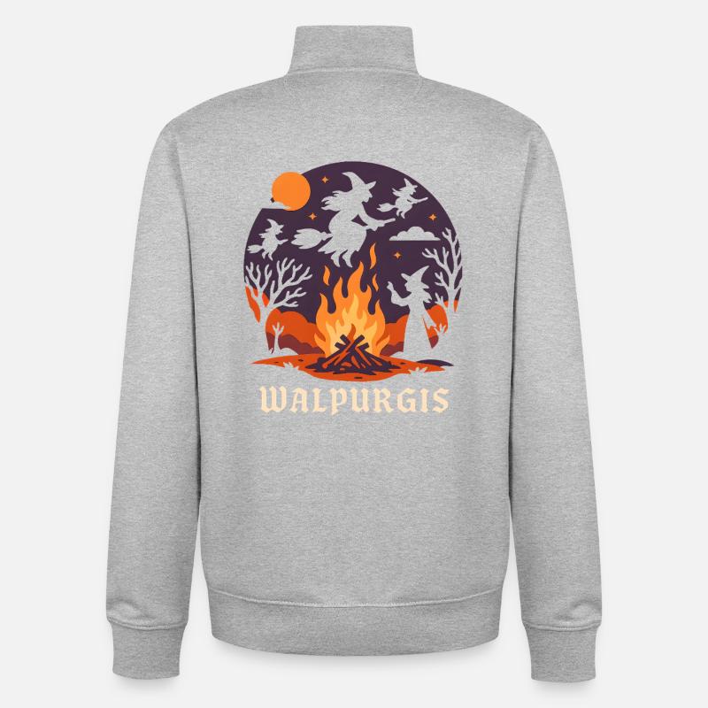 Walpurgis - Sweat zippé unisexe en coton bio Stanley/Stella - gris chiné