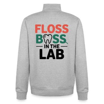 Technicien de laboratoire dentaire Art - Sweat zippé unisexe en coton bio Stanley/Stella - gris chiné - Dos - AI Model Male 185 light (185cm)