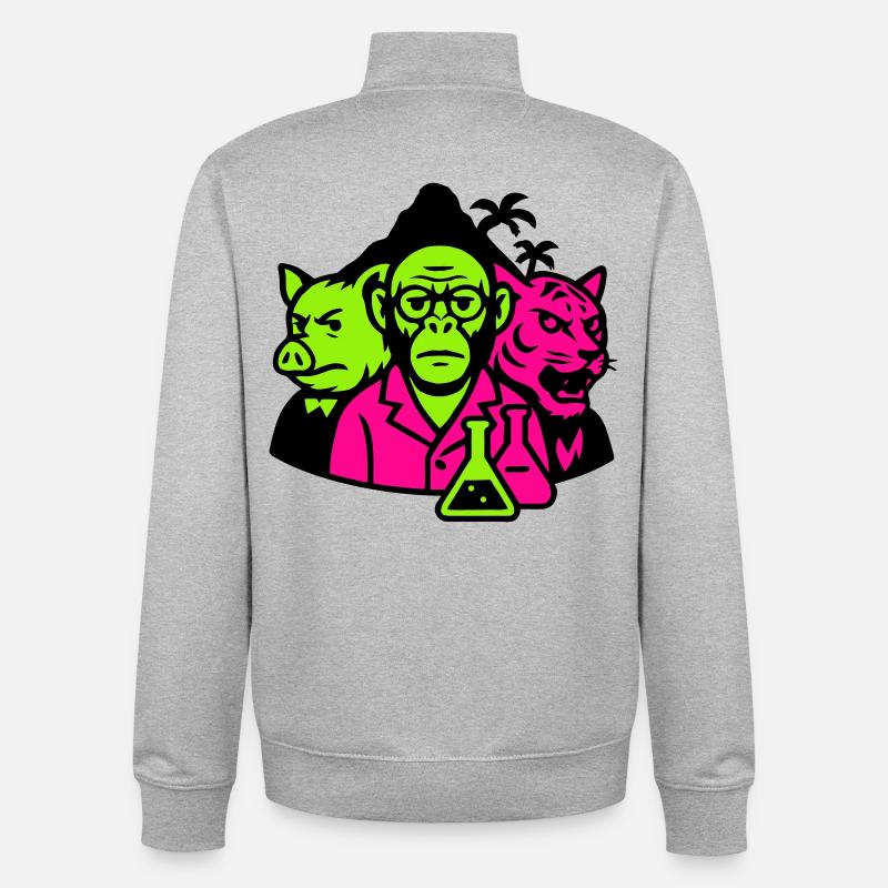Strange Island - Unisex Organic Zip Sweatshirt von Stanley/Stella - Grau meliert