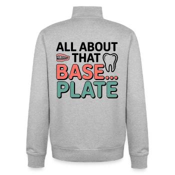 Dental Lab Technician Base Plate  - Unisex Organic Zip Sweatshirt by Stanley/Stella - heather grey - Back - AI Model Male 185 light (185cm)