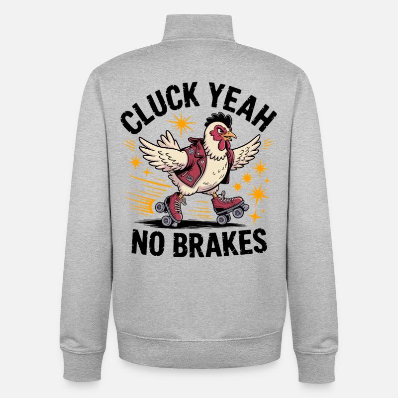 Winged Roller Derby Chick - Unisex Organic Zip Sweatshirt by Stanley/Stella - heather grey