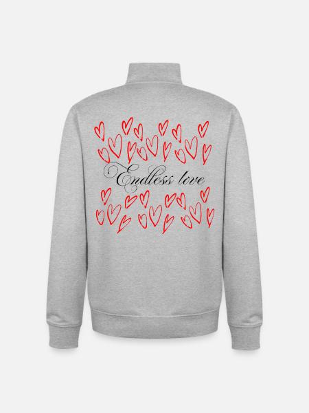 Endlose Liebe - Herzen Schwarm - Unisex Organic Zip Sweatshirt von Stanley/Stella - Grau meliert