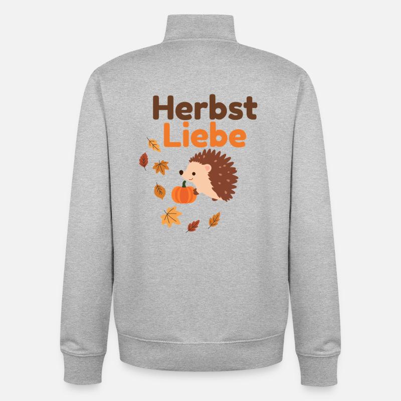 Amour d’automne - Sweat zippé unisexe en coton bio Stanley/Stella - gris chiné