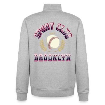Baseball Teamgeist Emblem - Unisex Organic Zip Sweatshirt von Stanley/Stella - Grau meliert - Hinten - AI Model Male 185 light (185cm)