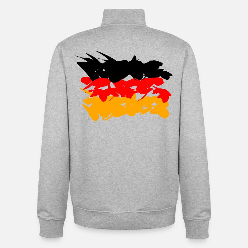 Deutschland Flagge Graffiti Design - Unisex Organic Zip Sweatshirt von Stanley/Stella - Grau meliert